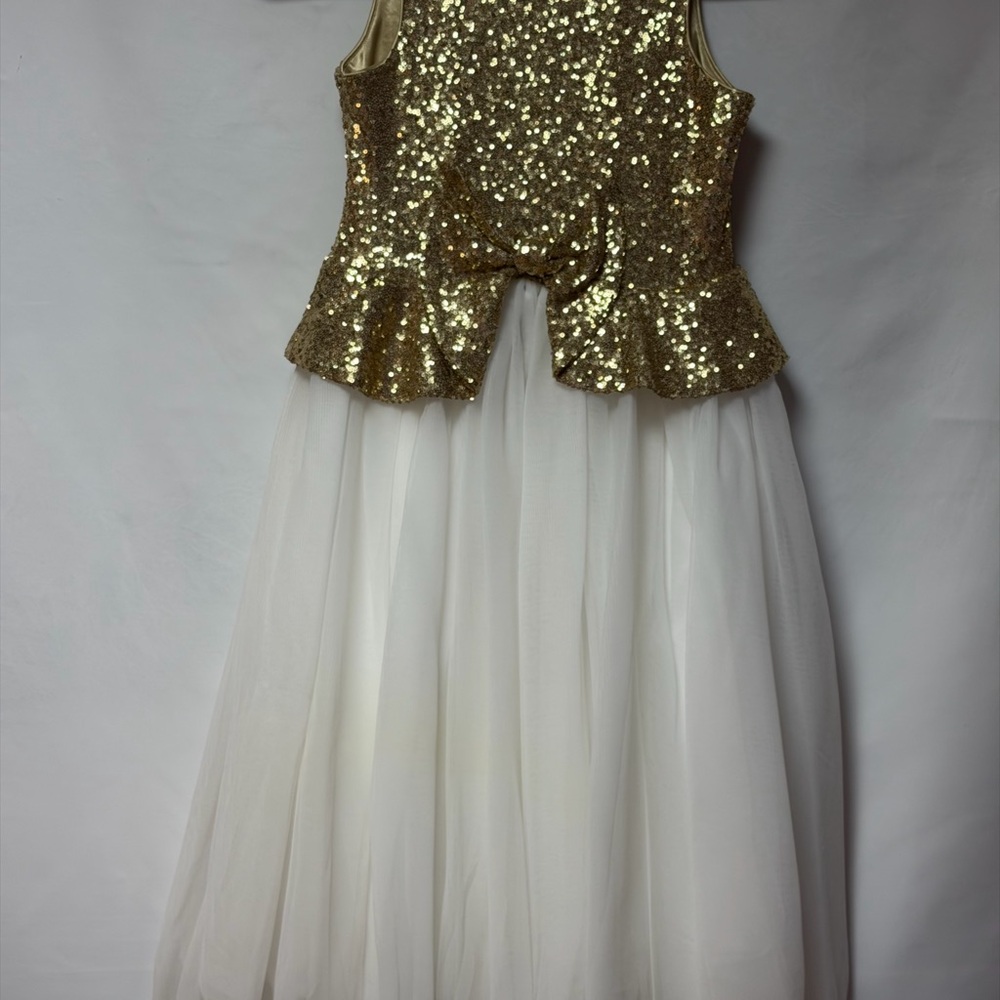 Girls Chasing Fireflies Gold Sequin Party Dress Size 10